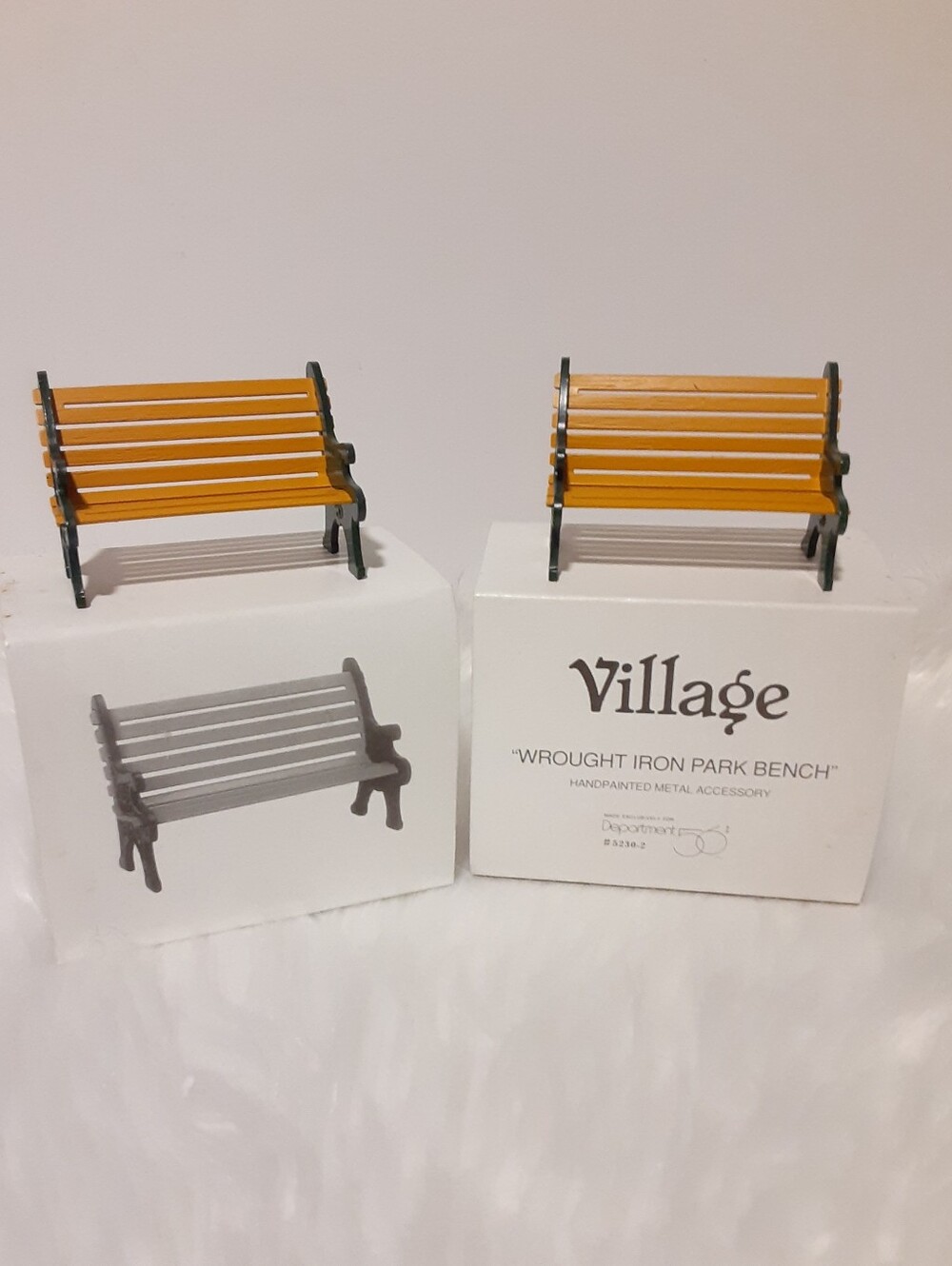 2x Department 56 Wrought Iron Park Bench # 5230-2 Christmas Village Accessory